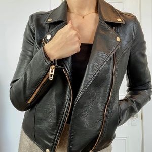 Vegan Leather Moto Jacket S
